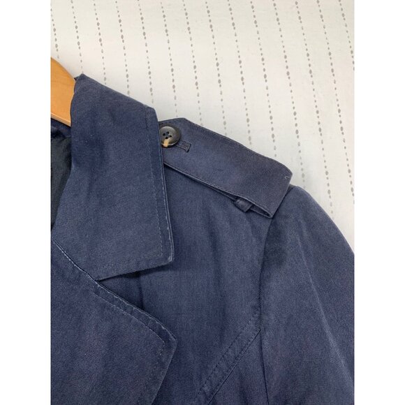 Cole Haan Womens Coat Sz M Trench Pleated Double Breasted Old$$ Classic Designer - Picture 4 of 12